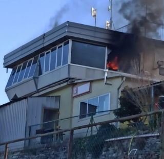 San Severino Marche- Incendio al crossodromo di San Pacifico, vigili del fuoco al lavoro
